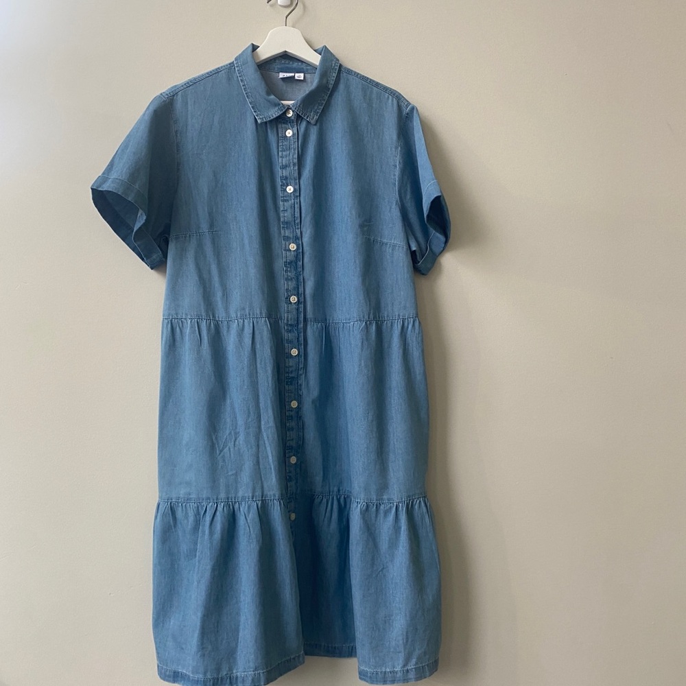 GAP Pima Cotton Denim Button-Up Dress